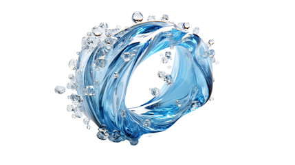 Blue Water Splash Isolated on Transparent Background for Refreshing Concepts