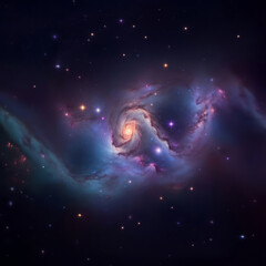 Beautiful colorful nebula in cosmos - 746615952