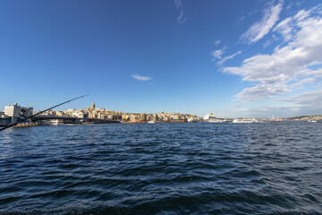 Blue Sky Eminönü And Fishing and Galata View