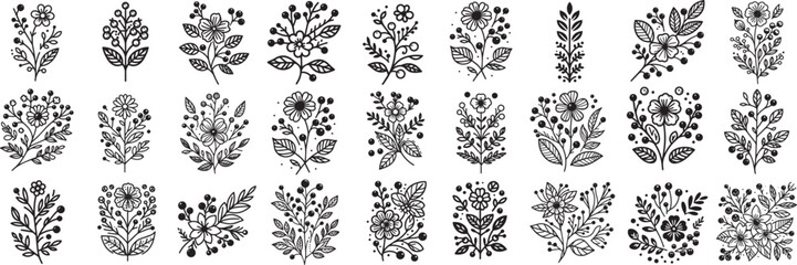 decorative collection of flowers and herbs