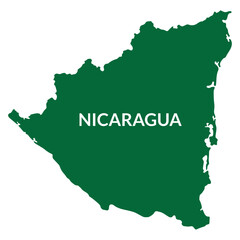 Nicaragua map. Map of Nicaragua in green color