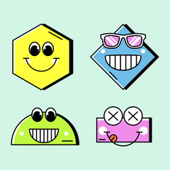 Colorful and cute smiley emoji illustration