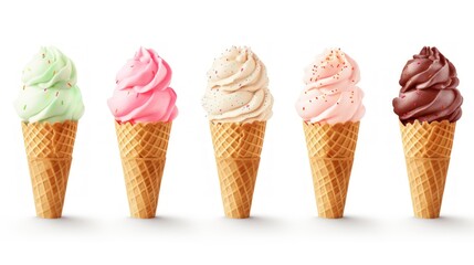 Collection illustration of an Ice Cream Set on a white background