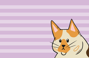 Funny cat background with copy space. Colorful vector