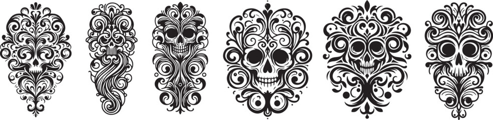 decorative skull swirls