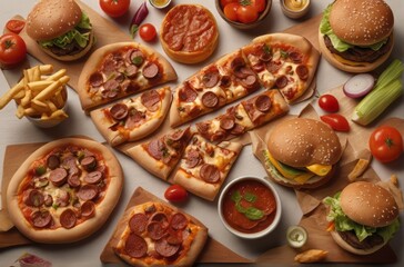 Fototapeta na wymiar Fresh pizza with tomatoes, cheese and mushrooms 