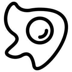 Fried egg black icon on white background