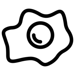 Fried egg black icon on white background