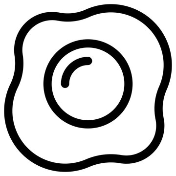 recommend clip art: Fried egg black icon on white background