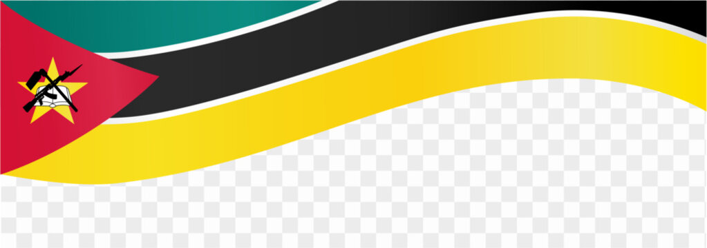 Mozambique flag wave isolated on png or transparent background. vector illustration.