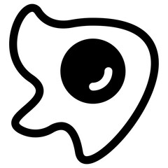 Fried egg black icon on white background