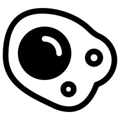 Fried egg black icon on white background