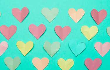 Colorful hearts in pastel colors - 746624507