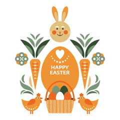 Happy Easter card design, Easter egg card 