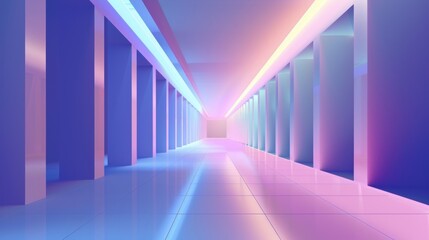 3d scene pink floor with colorful door and purple background, 3d background, abstract background, 3d render, generate ai