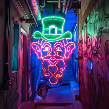 leprechaun neon light art