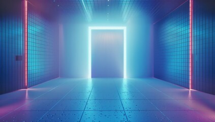 an abstract image of door with modern lighting Generative AI
