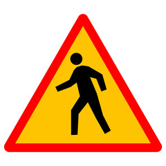  pedestrian caution sign