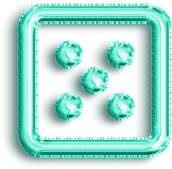 Dice Turquoise Foil Balloon Icon