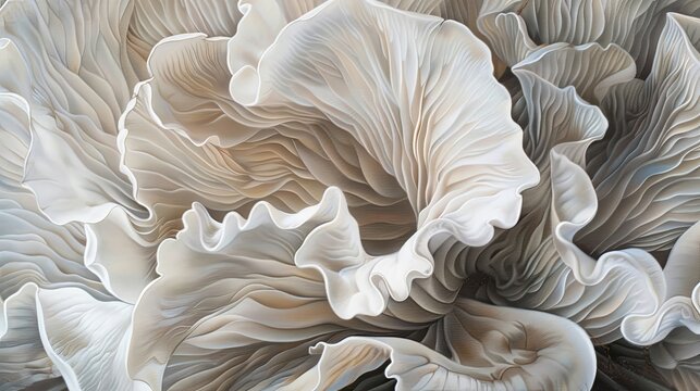 white colored Oyster mushroom background
