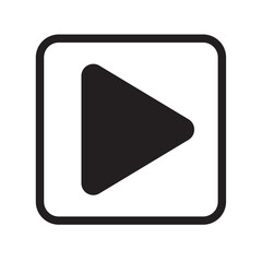 Play Button Flat Icon Isolated On White Background