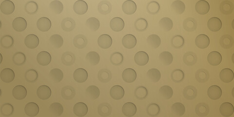 Various 3D circle shape pattern paper cut style on matt gold background vector illustration.