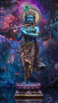 figurine of beautiful god krishna