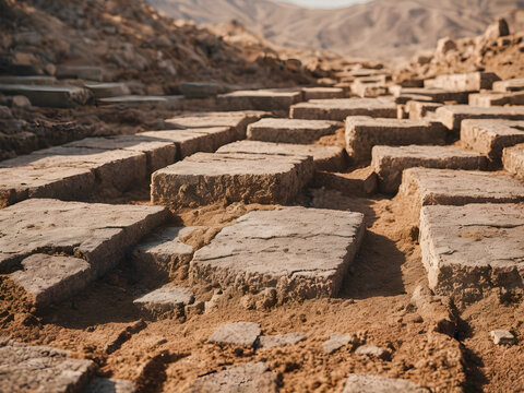 Stone path in the desert