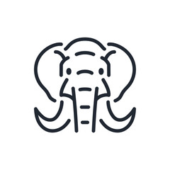 Mammoth editable stroke outline icon isolated on white background flat vector illustration. Pixel perfect. 64 x 64.