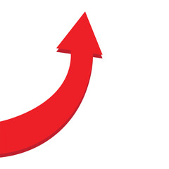 red arrow icon on white background. flat style. arrow icon for your web site design, logo, app, UI. arrow indicated the direction symbol with background.