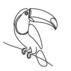 Obraz premium Toucan, line drawing style.