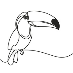 Toucan, line drawing style.