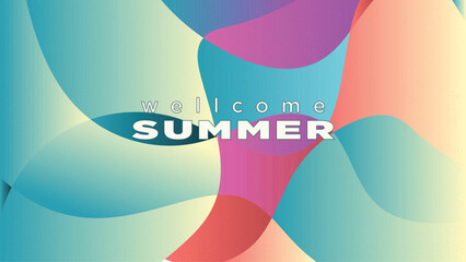 abstact dynamic fluid wave of vintage gradient for wellcome summer 