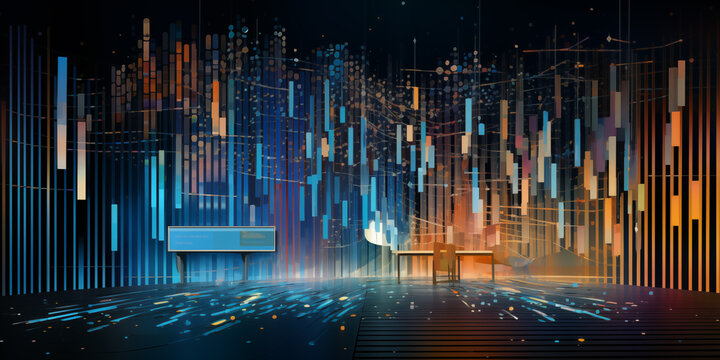 abstract technology communication concept background, Abstract digital grid background with matrix of binary data and computer code