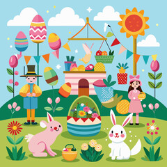 Easter Monday vector illustrator design