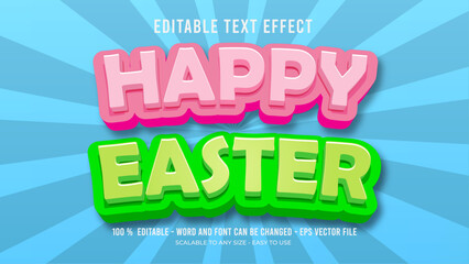 happy easter editable text effect
