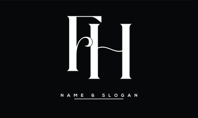 FH,  HF,  F,  H  Abstract  Letters  Logo  Monogram