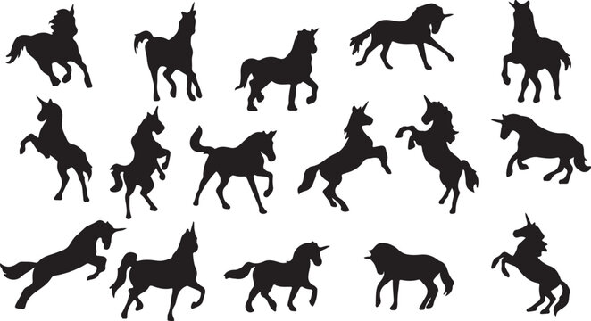 horse silhouettes vector
