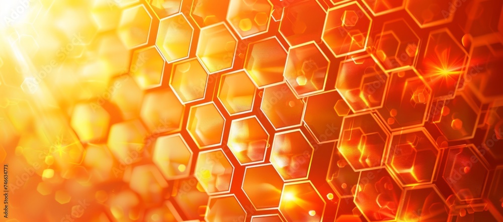 Wall mural abstract hexagon pattern background generative ai