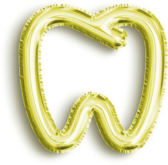 Dental Yellow Foil Balloon Icon