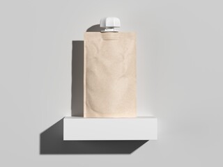 Doy pack with cap mock-up. Doy pack template on studio background.