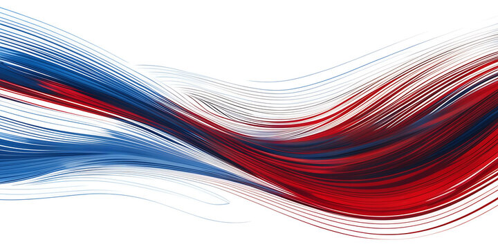Dynamic abstract forms in vector style for a computer wallpaper, white and red and blue