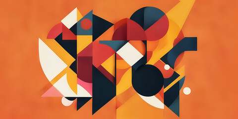 Bold graphic design poster with geometric shapes