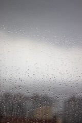 Natural Rainy Weather and Raindrop Window