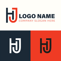 HJ letter logo design vector template free download