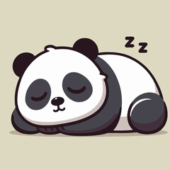vector style sleeping cute panda mascot © Rohmat