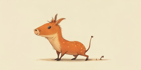 Humorous illustration depicting a whimsical animal in an everyday situation.