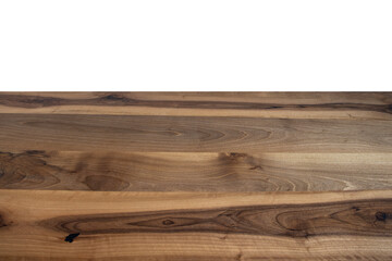 Isolated  Brown Wooden Empty Table White Empty Background