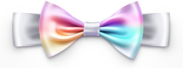 Colorful Bow Tie on White Background Generative AI