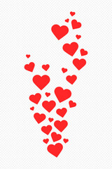 Social media likes reaction symbol on transparent background